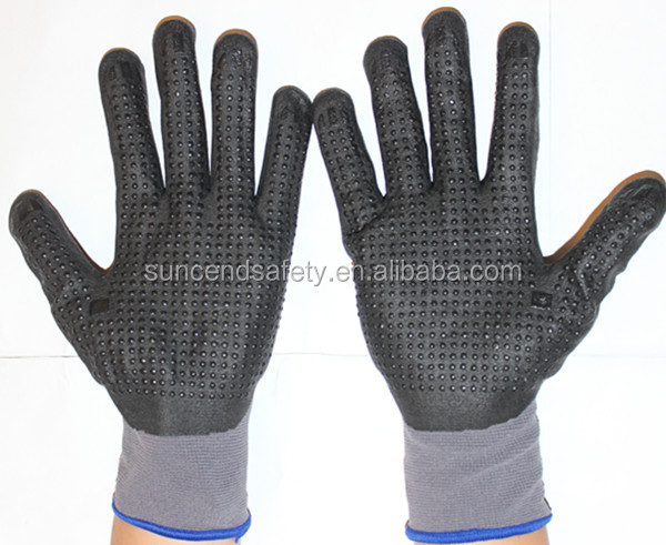 pvc dotted gloves manufacturing foam nitrile work gloves