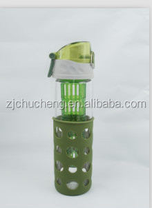 ホウケイ酸ガラス注入器650ミリリットルシリコーンラップ付き水ボトル仕入れ・メーカー・工場