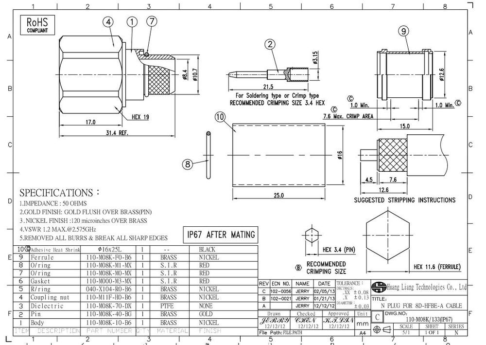 nrfが同軸プラグオスip67の防水コネクタ仕入れ・メーカー・工場
