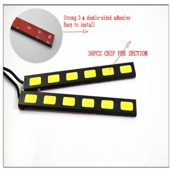 6SMD COB LEDデイライト/ディライト COB LED 面発光 タイプ汎用スティックライトブラック/シルバー スポットライト/DRL ホワイト 12V用 2個セット問屋・仕入れ・卸・卸売り