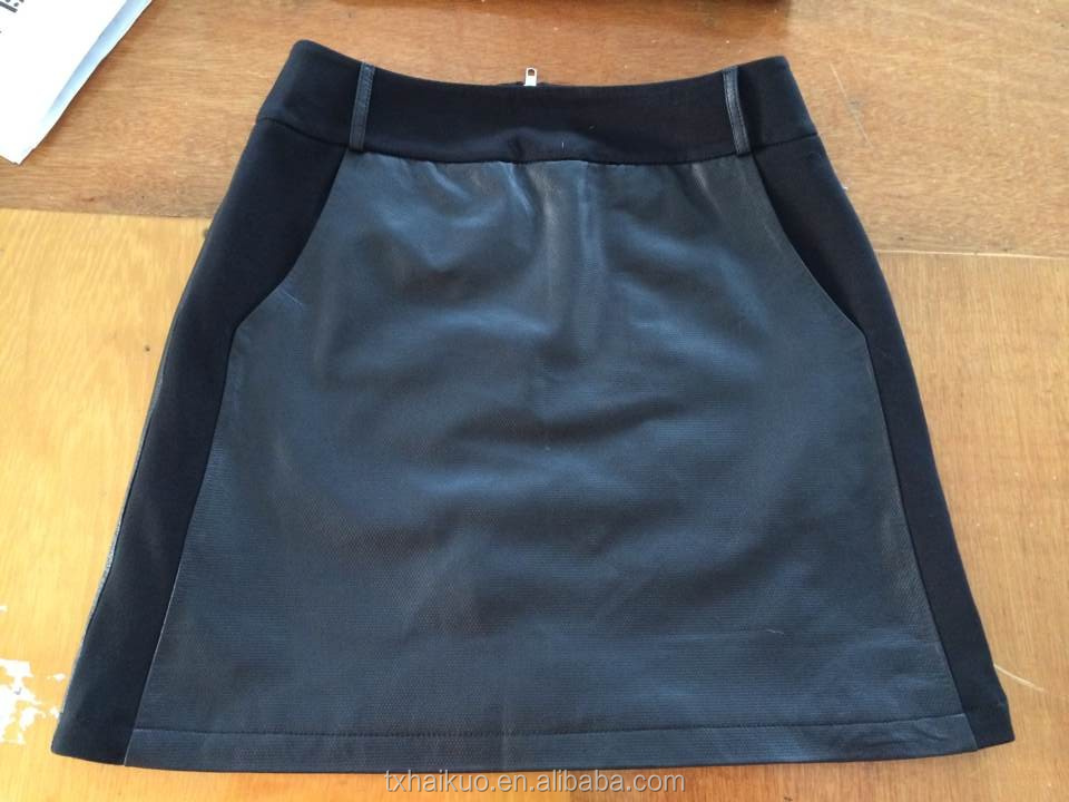 レディスフィットネスポンティレザースカートの2ポケット付きバック仕入れ・メーカー・工場