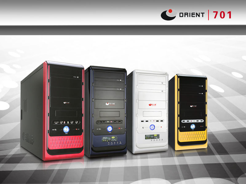 New Middle Atx Computer Case,Lcd Display,Secc 0.6mm,Side 22cm Blue Led