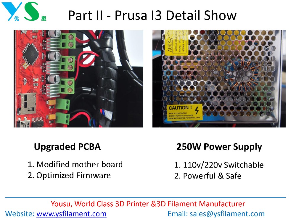 Yousu高品質diy prusa i3 3dプリンタ低価格デスクトップ3dプリンタ機家庭用8ギガバイトsdカード仕入れ・メーカー・工場