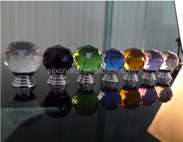 カラーのクリスタルダイヤモンドプルハンドルノブ電気クッキング30ミリメートル40ガラスのノブ卸売仕入れ・メーカー・工場
