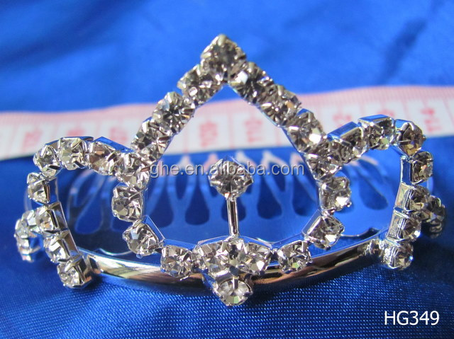結婚式のヘアアクセサリーリボン冠結晶のページェント王冠ラインストーンのページェント王冠4インチ仕入れ・メーカー・工場