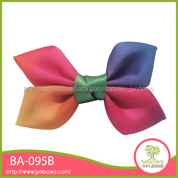 BA-095A rainbow ribbon hairbow hairclips for children問屋・仕入れ・卸・卸売り
