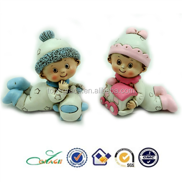 polyresin pink/blue baby shower birthday souvenir