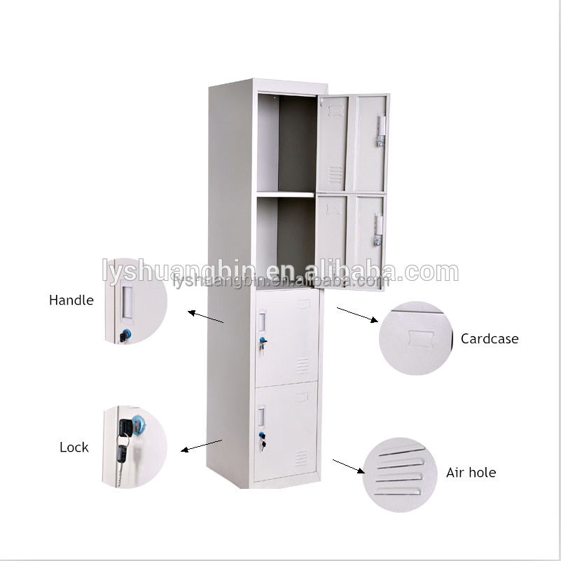 Office Steel 4 Tier Cheap Metal Hair Salon Storage Locker Steel