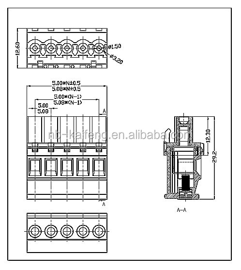 端子台kf2edgkamwith7.5mm/7.62mm、 pcbねじfemale+male電気コネクタ仕入れ・メーカー・工場