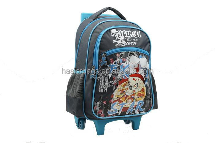 2016 New Design Kids School Trolley Bag With 4 wheels