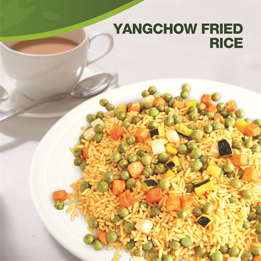 Flavoured Rice with green peas, fried carrots, pumpkin and potato,China