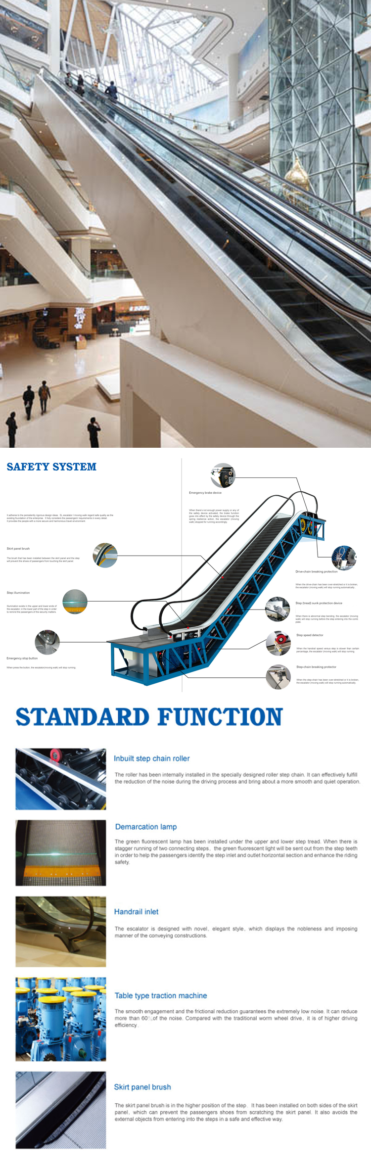 passenger mechanical residential escalator