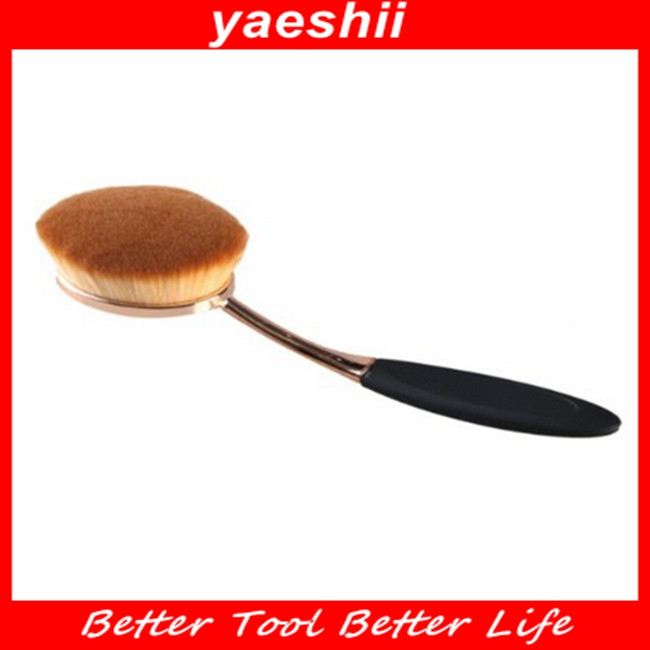 Yaeshii 2016新しいオーバル形状黒+ゴールデン歯ブラシ化粧品メイクブラシ 問屋・仕入れ・卸・卸売り