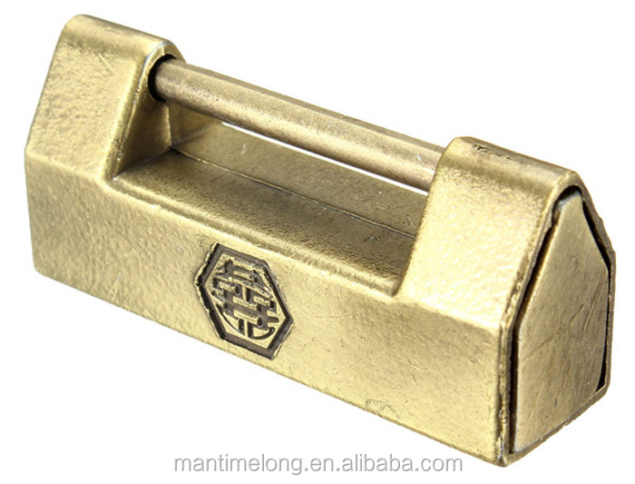 Chinese Antique Brass Padlock Jewelry Box Padlock Lock Box Old