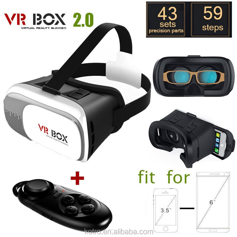 アップグレードバージョンビデオムービーゲーム仮想現実vrボックスvrbox 3dメガネ/ヘッドセット+ a bluetoothコントローラ仕入れ・メーカー・工場