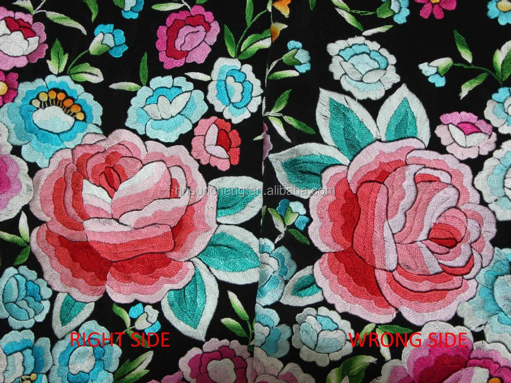 手刺繍シルクショールフラメンコウリンオフリンジ付き- 135*135cm仕入れ・メーカー・工場