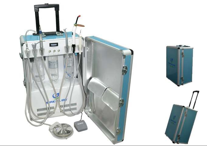 2017 hot sell GU-P206 portable dental unit with air compressor with dental light cure unit