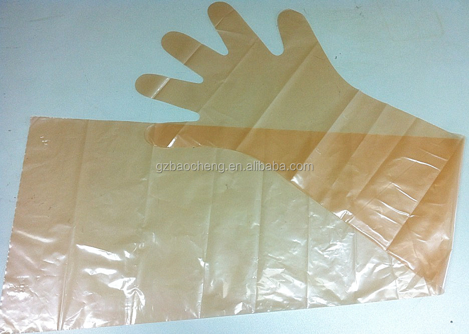 プラスチック製の使い捨て長い獣医手袋問屋・仕入れ・卸・卸売り