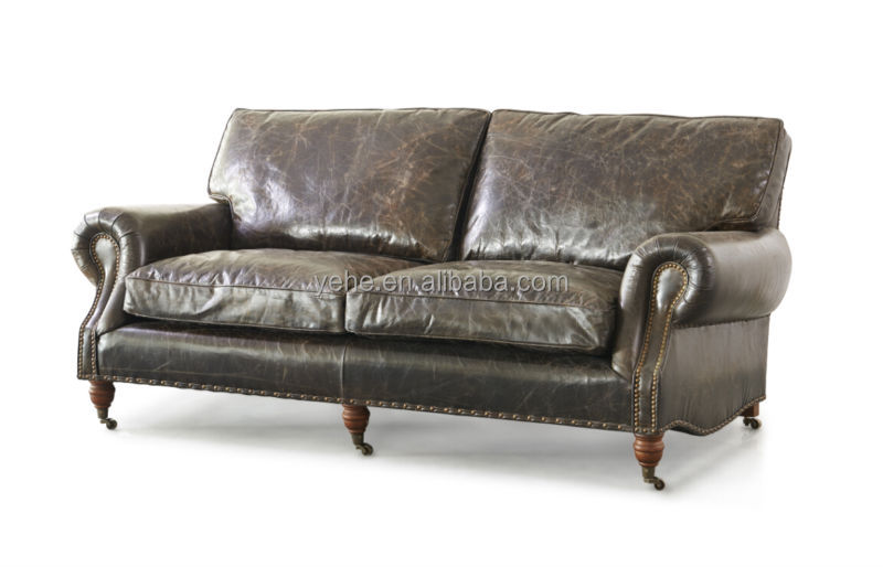 Living Room Sofa Lancaster Leather Sofa With Wheels View Couch