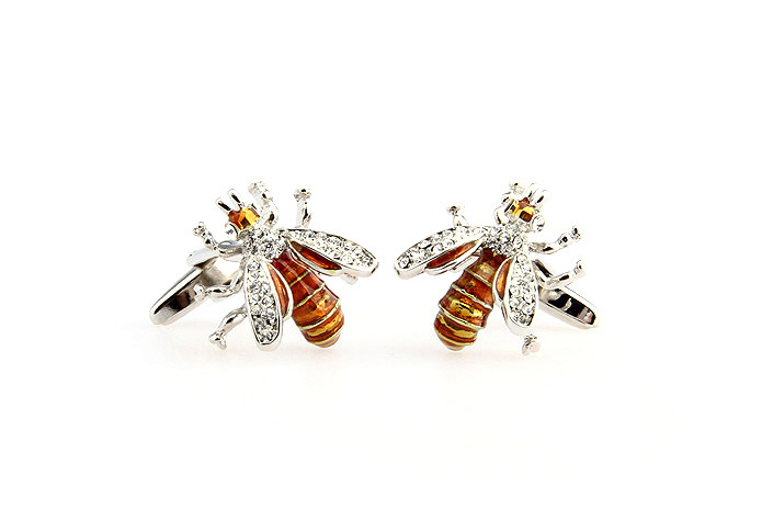 Jemerry Jewelry Men's Fashion Gift for Wedding Tuxedo Shirt Orange Bee Cufflinks