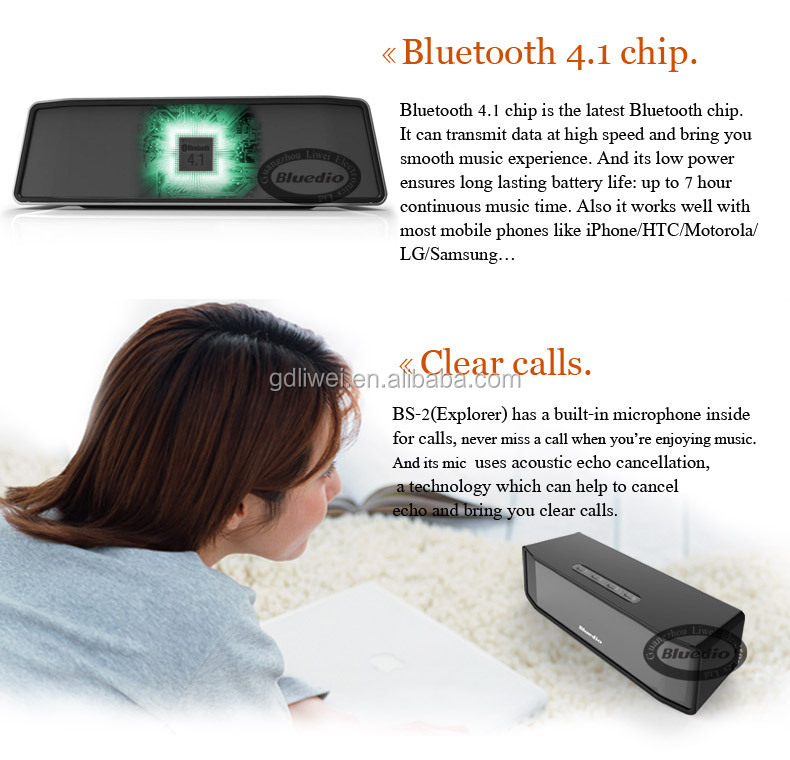 良い音2015bs-2bluedioワイヤレスブルートゥーススピーカーブルートゥーススピーカー屋外用ポータブルスピーカー仕入れ・メーカー・工場