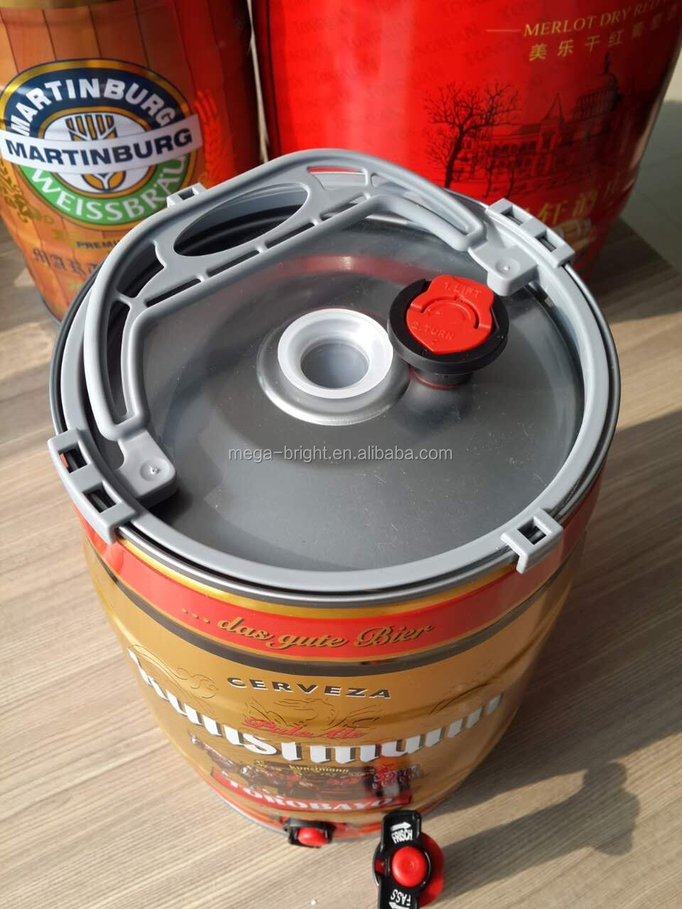 フル カラー プリント ブリキ 5l ビール樽で プラスチック ハンドル仕入れ・メーカー・工場
