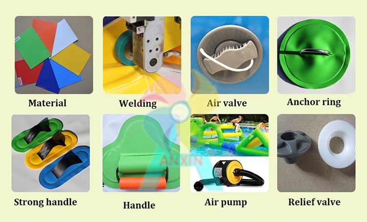 0.9mm pvc tarpaulin made durable aquapark lake inflatable water slides