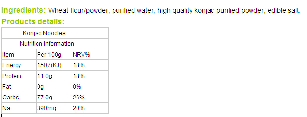 dried konjac noodles to export standard