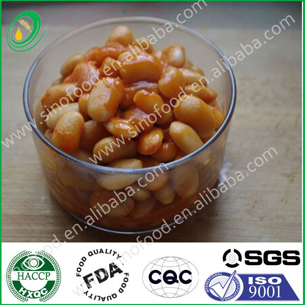 Salty canned white kidney beans in tomato sauce wholesale price,China