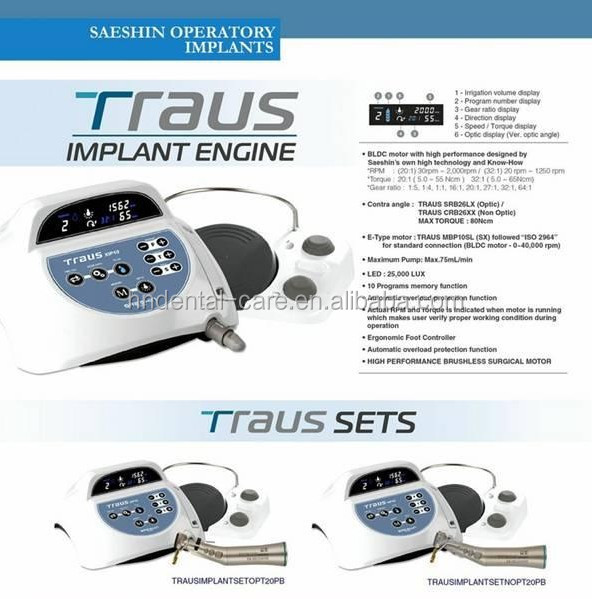 saeshin歯科韓国オリジナルtraus外科用モーターブラシレスインプラント歯科インプラントモーター仕入れ・メーカー・工場