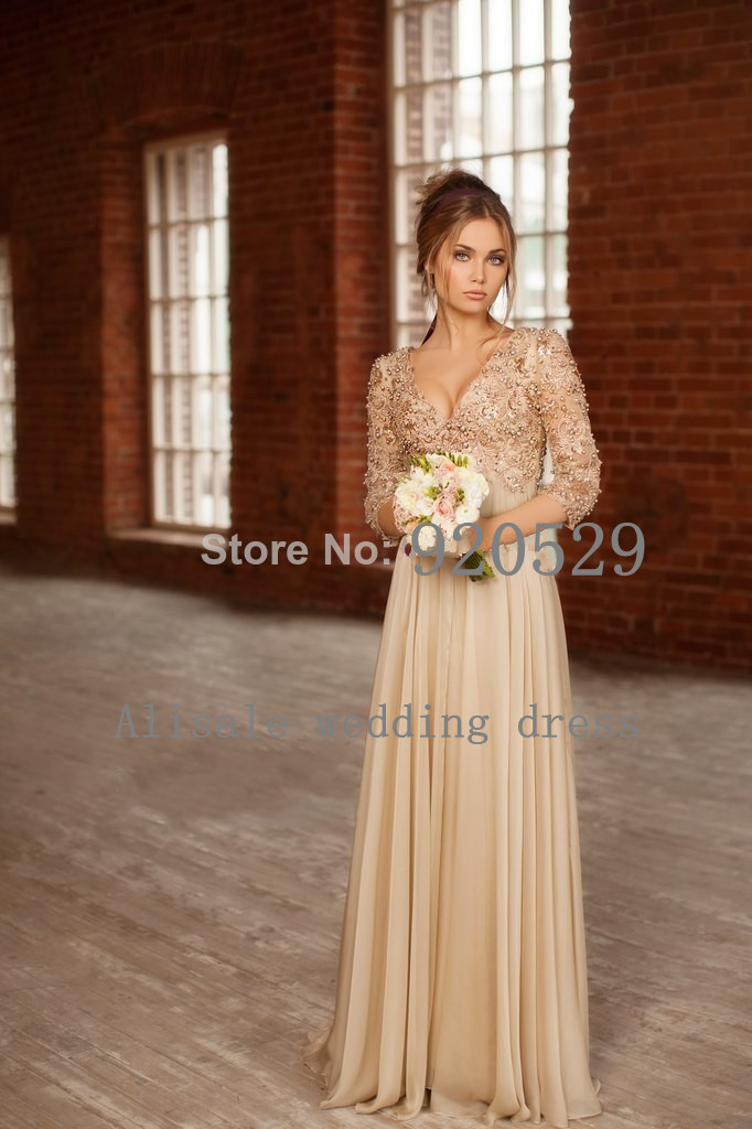 champagne long sleeve bridesmaid dresses