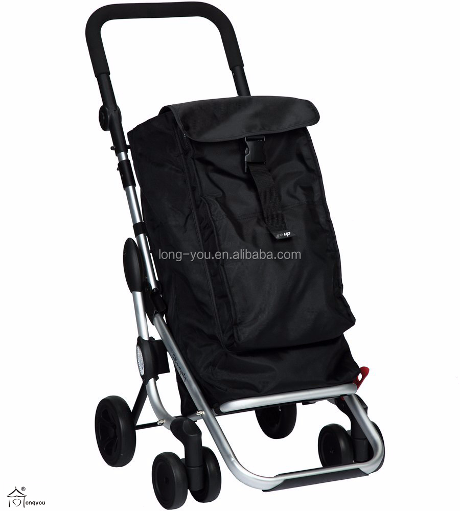 rolling shopping trolley black four wheel shopping trolley bag