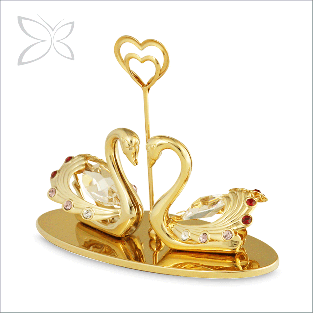 lovely gold plated metal crystal wedding anniversary gift ideas