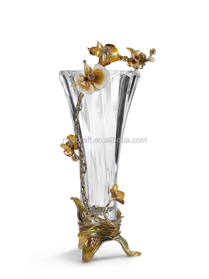 Roro Brand Orchid Flower Vase With Enamel Color For Home