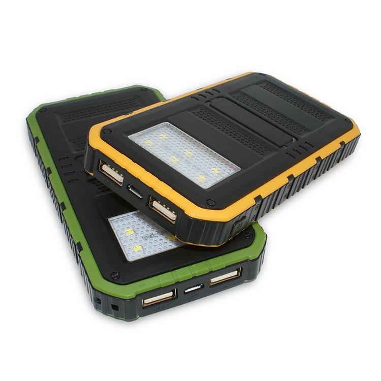8000mAh Portable USB Charger Power Bank, Constructed with a Solar Panel for Emergency Charging for iPhone