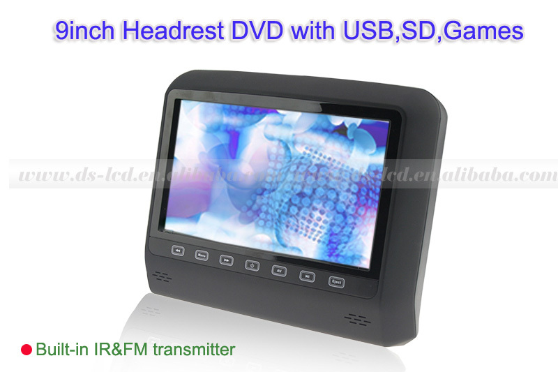 Ds-x9d9インチカーとヘッドレストモニターdvd/ヘッドレストdvdプレーヤーusb付き/sd/タッチボタン問屋・仕入れ・卸・卸売り