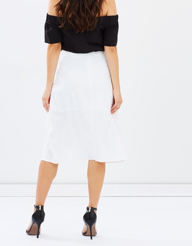 Australia Hot Selling Casual Style A Line Fit Plain White Wrap Skirt