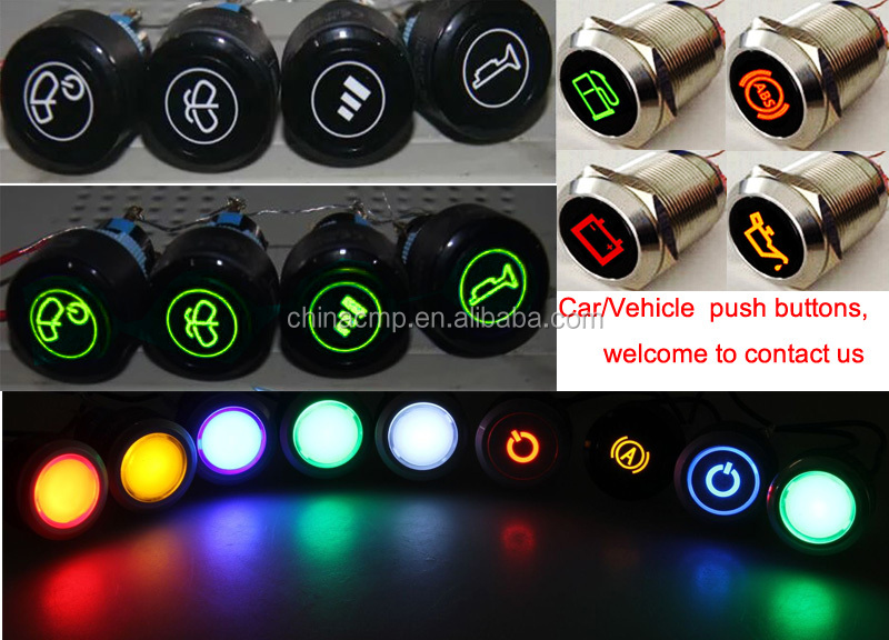 Cmpトップ品質ledバンダル耐性黒プッシュボタンスイッチ仕入れ・メーカー・工場