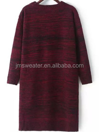 ハーフスリーブストレートワイン赤セータードレス、12GG女性プルオーバーセータードレス仕入れ・メーカー・工場
