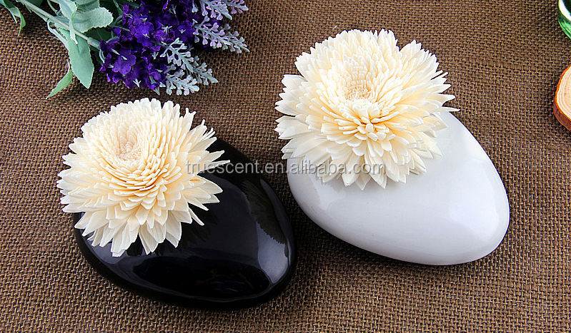 Decoractive不ブラック& ホワイトフラットセラミックボトルセットソラディフューザflowerts- fd50問屋・仕入れ・卸・卸売り
