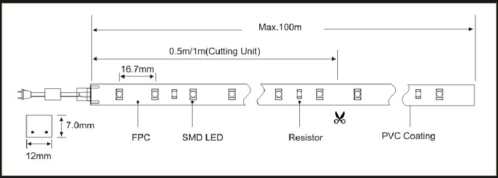 5050 12V/220V flexible led strip light