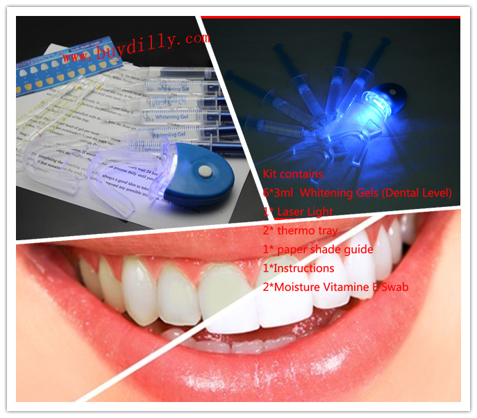 3ml44パーセント、 カルバミド過酸化水素歯ホワイトニングゲルのキットを漂白歯の清掃(( 6*3mlシリンジ+2口トレイ+1ledライト)問屋・仕入れ・卸・卸売り