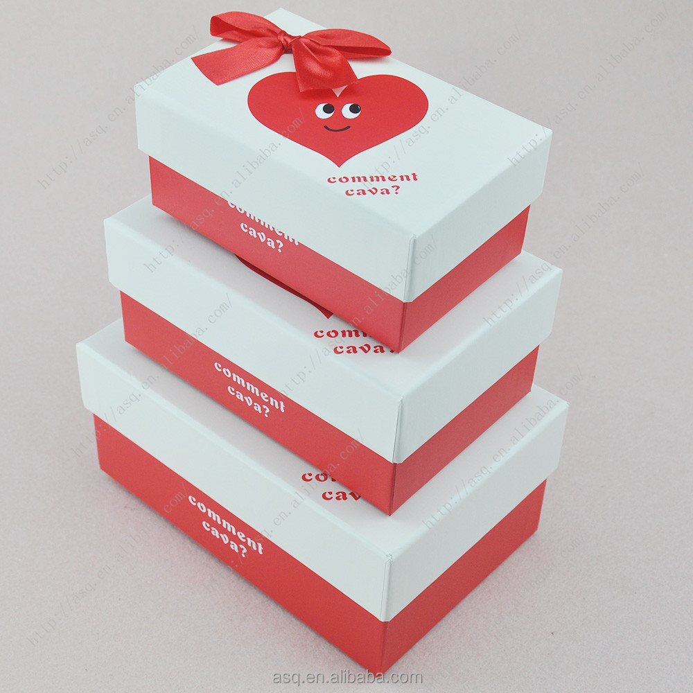 attractive bowknot gift paper box with ribbon