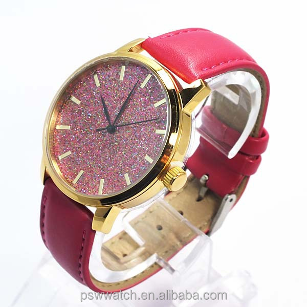 Aliexpress hot selling love diamond leather strap vintage women bracelet watch
