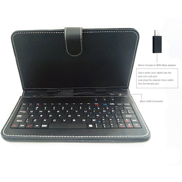 最高の販売卸売2014年の革フリップカバー7インチキーボード付きタブレットケース問屋・仕入れ・卸・卸売り