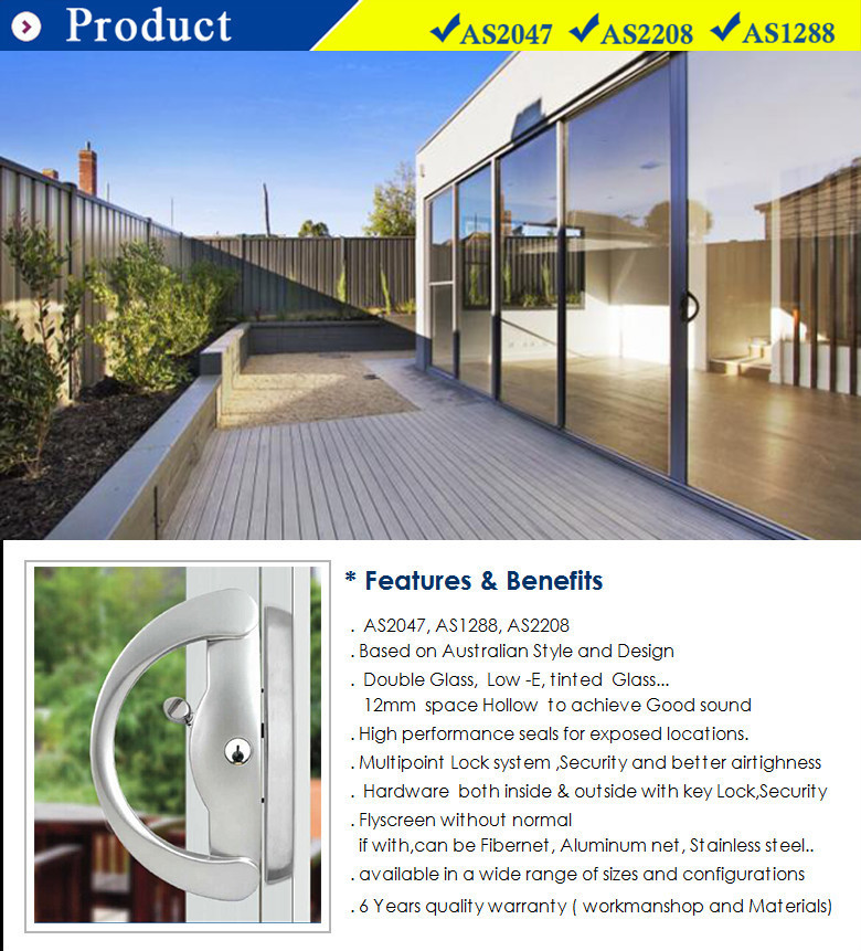 3 Panel French Patio Doors /garage Door Side /double Glaze Aluminium