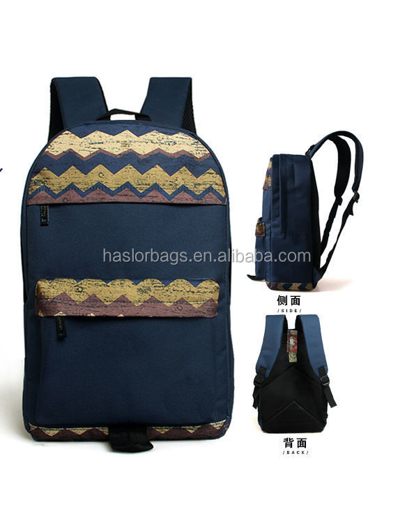 Newest custom beautiful pattern trendy college bags 2015