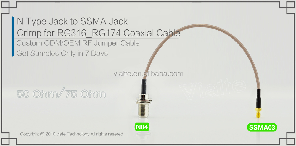 N型jack/ssmaメス〜jack/rg316_rg174メス圧着用同軸ケーブルのコネクター仕入れ・メーカー・工場