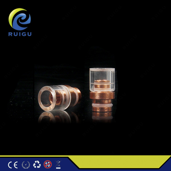 Short Wide Bore Cooper pyrex and brass pyrex 510 drip tips