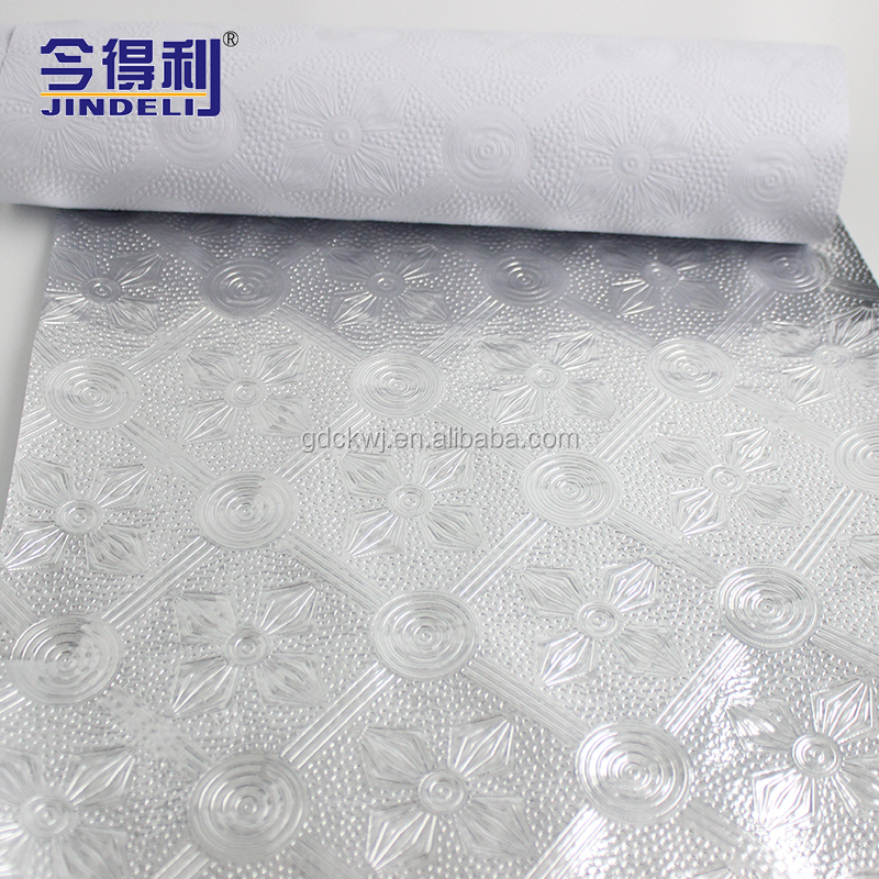 Free Sample 3D decorative sticking paper self adhesive wrapping aluminum foil paper for sale